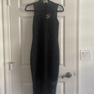 BOOHOO Boutique Sleeveless Black Lace Bodycon Dress - Brand New